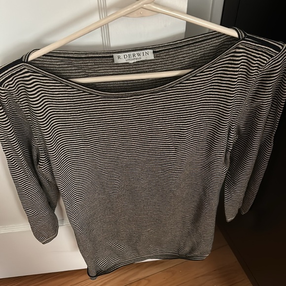 R. Derwin ITALY Boatneck thin Sweater 2/3 sleeves - Picture 10 of 10